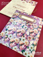 KLB641 Floral Design New Jaket Style Semi Box Wedding Card (2 Page)-Kalash Cards