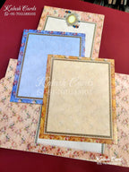 KLB643 Floral Design Door Style Semi Box Wedding Card (2 Page)-Kalash Cards