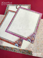 KLB647 Floral Design Door Style Semi Box Wedding Card (2 pages)-Kalash Cards