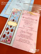 KLB648 Floral Design Semi Box Wedding Card (2 Pages)-Kalash Cards