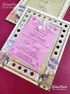 KLB649 Royal Barat Theme Semi Box Wedding Card (2 Pages & 1 Transparent Page)-Kalash Cards