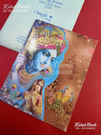 KLB650 Radha Krishna Design Door Style Wedding Card (2 Pages)-Kalash Cards