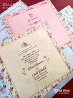 KLB651 Floral Design Door Style Semi Box Wedding Card (2 Pages)-Kalash Cards