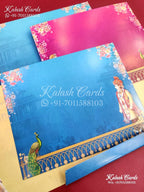 KLB652 Dulha Dulhan Theme Door Style Semi Box Wedding Card (2 Pages)-Kalash Cards