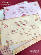 KLB654 Ganesh Theme Semi Box Wedding Card (2 Pages)-Kalash Cards
