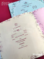 KLB655 Flower Design Semi Box Wedding Card (2 Pages)-Kalash Cards