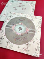 KLB655 Flower Design Semi Box Wedding Card (2 Pages)-Kalash Cards