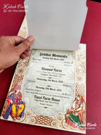 KLB657 Raja Rani Theme Semi Box Wedding Card (2 Pages and 1 Transparent Page)-Kalash Cards