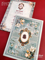 KLB659 Floral Theme Semi Box Wedding Card (2 Pages)-Kalash Cards