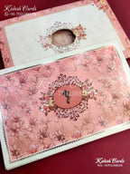 KLB660 Floral Design Semi Box Wedding Card (2 Pages)-Kalash Cards