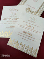 KLB-973 White Floral Wedding Card (2 Page)-Kalash Cards