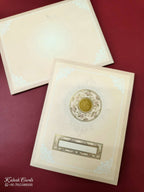 KLB-984 Creme Traditional Semi Box Wedding Card (2 Page)-Kalash Cards