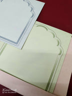 KLB-988 Pink Royal Arch Semi Box Wedding Card (2 Page)-Kalash Cards