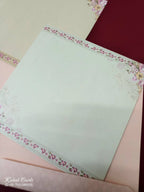 KLB-989 Creme Mandap Semi Box Wedding Card (2 Page)-Kalash Cards