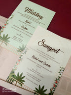 KLB-995 Peach Bride Groom Laser Cut 3-Fold Style Wedding Card (2 Page)