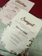 KLB-996 Green Royal Arch Laser Cut 3-Fold Style Wedding Card (2 Page)