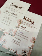 KLB-999 Green Royal Arch Floral Laser Cut 3-Fold Style Wedding Card (2 Page & Couple Name Acrylic)