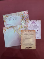KLB505 Dulha Dulhan Paper Wedding Card with Transparent Insert - Kalash Cards