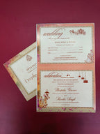 KLB510 Dulha Dulhan Design Paper Wedding Card - Kalash Cards