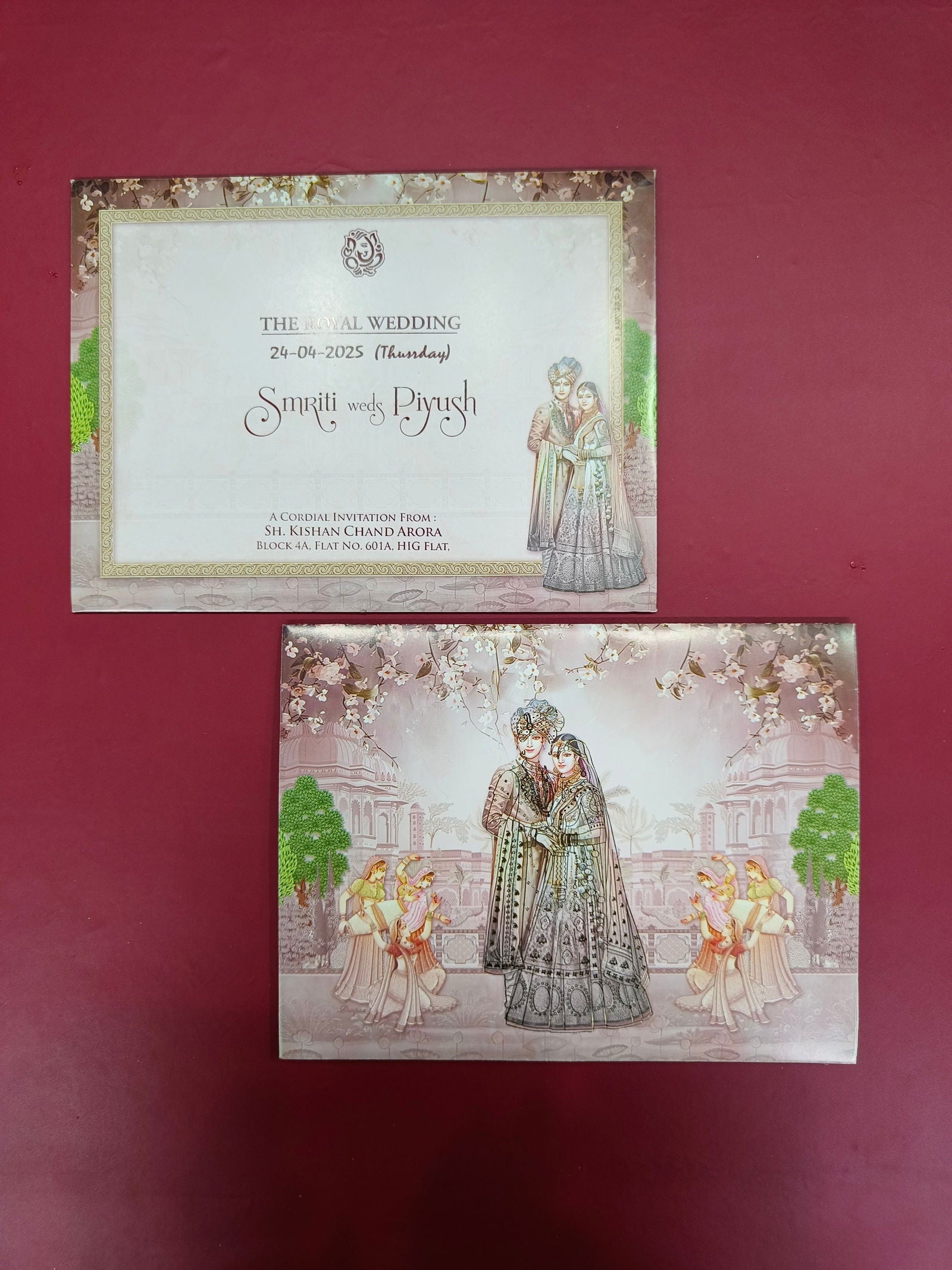 KLB511 Dulha Dulhan Design Paper Wedding Card - Kalash Cards