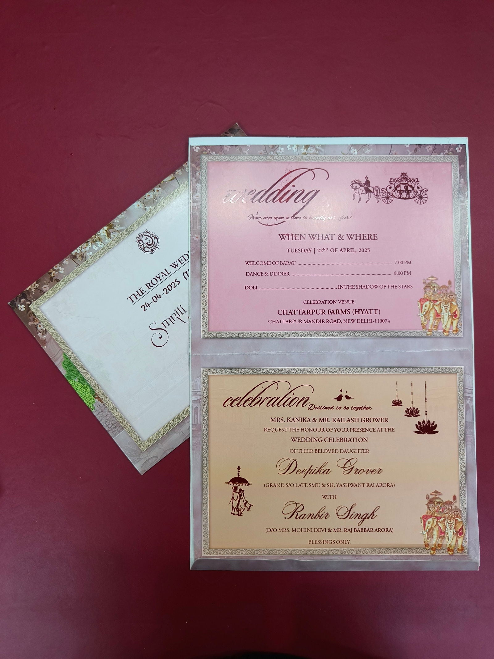 KLB511 Dulha Dulhan Design Paper Wedding Card - Kalash Cards