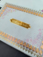 KLB512 Floral Design 3D Gold Foil Padding Hardboard Thick Wedding Card (2 Page & 1 Envelope)