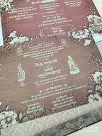KLB538 Floral Design Padding Hardboard Thick Wedding Card (2 Page & 1 Envelope)