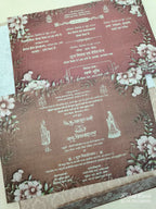 KLB538 Floral Design Padding Hardboard Thick Wedding Card (2 Page & 1 Envelope)