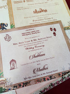 KLB539 Royal Fort Elephant Design Creme Color Double Door Style Semi Box Wedding Card (2 Page)