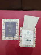 KLB540 Floral Design Semi Box Paper Wedding Card - Kalash Cards