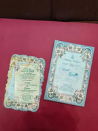 KLB545 Floral Design Semi Box Paper Wedding Card - Kalash Cards