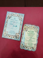 KLB545 Floral Design Semi Box Paper Wedding Card - Kalash Cards