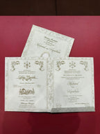 KLB556 Traditional Design Semi Box Paper Wedding Card - Kalash Cards