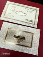 KLB562 Floral Design Green Color Embossed Semi Box Wedding Card (2 Page & 1 Couple Name Wooden Plate)