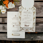 KLB572 Semi Box Paper Wedding Card with 2 Inserts and 1 Transparent Insert - Kalash Cards