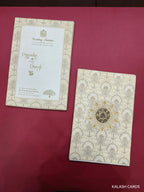 KLB579 Floral Design Semi Box Paper Wedding Card - Kalash Cards