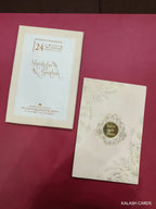 KLB586 Floral Design Semi Box Paper Wedding Card - Kalash Cards
