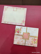 KLB591 Floral Design Semi Box Paper Wedding Card - Kalash Cards