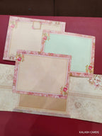 KLB591 Floral Design Semi Box Paper Wedding Card - Kalash Cards