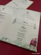 KLB593 Dulha Dulhan Design Semi Box Paper Wedding Card - Kalash Cards