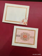 KLB594 Floral Design Semi Box Paper Wedding Card - Kalash Cards