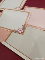 KLB594 Floral Design Semi Box Paper Wedding Card - Kalash Cards