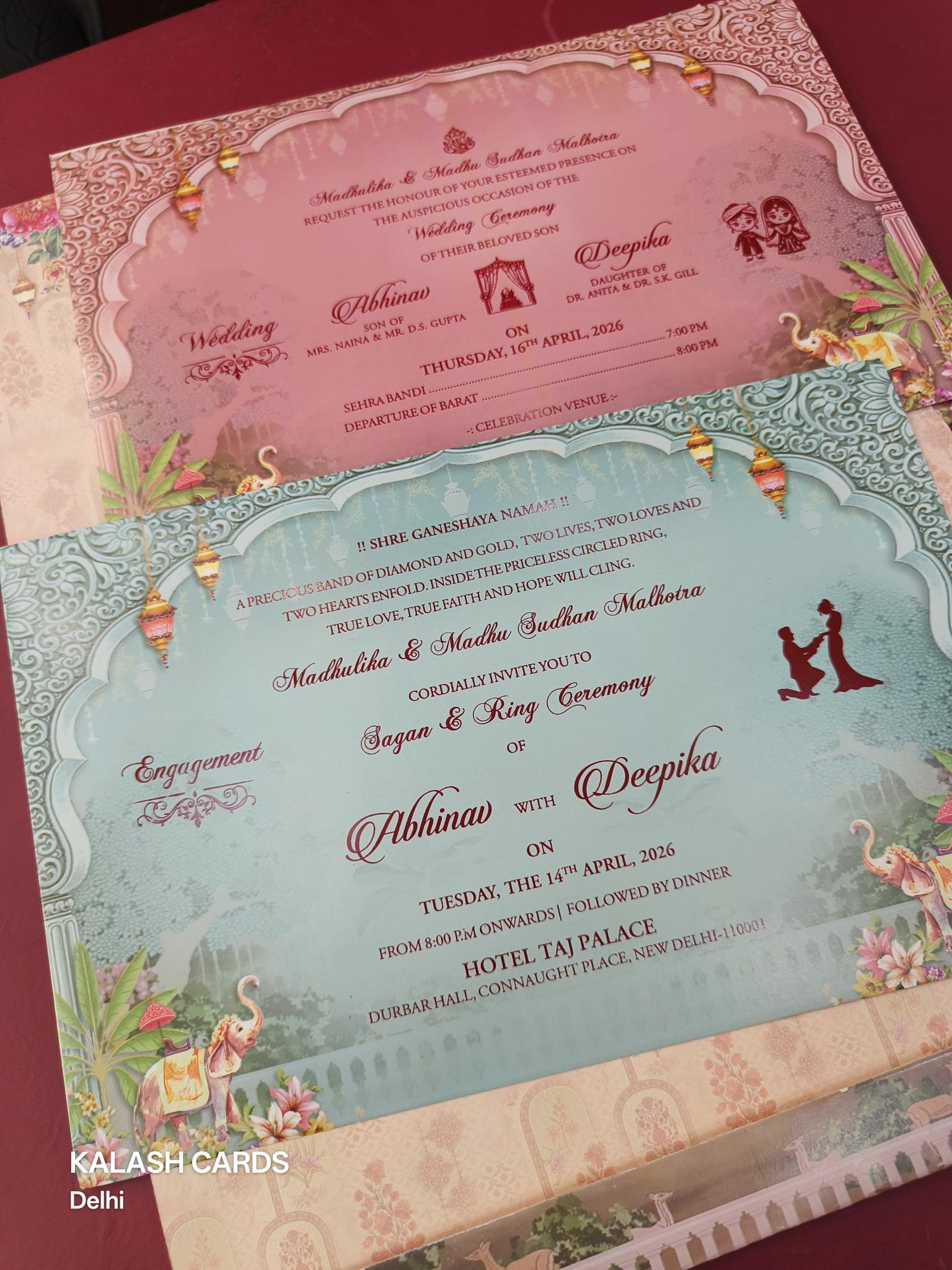 KLB596 Raja Rani Theme Wedding Card (2 Page)-Kalash Cards