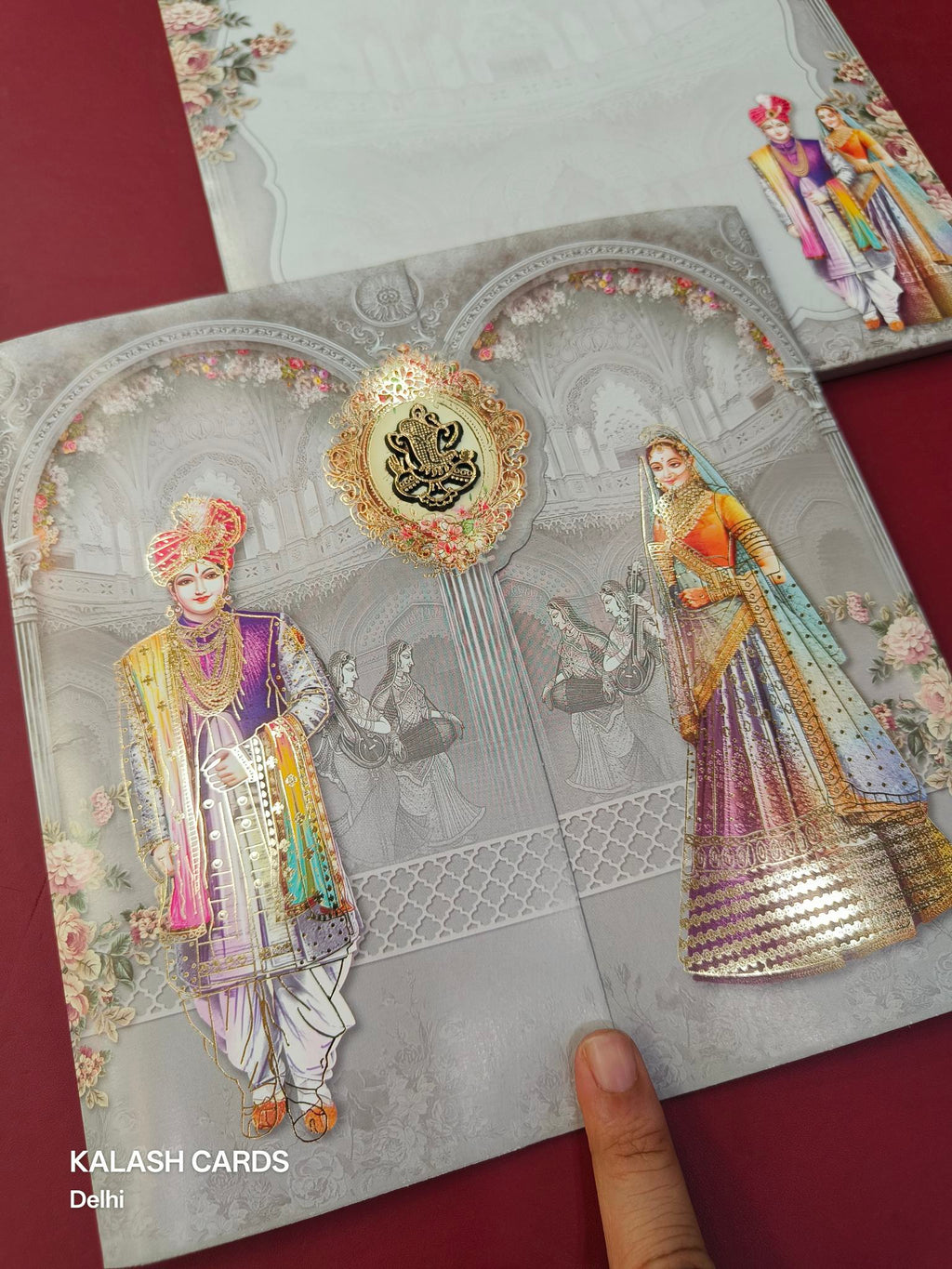 KLB597 Dulha Dulhan Design Wedding Card (2 Page)-Kalash Cards