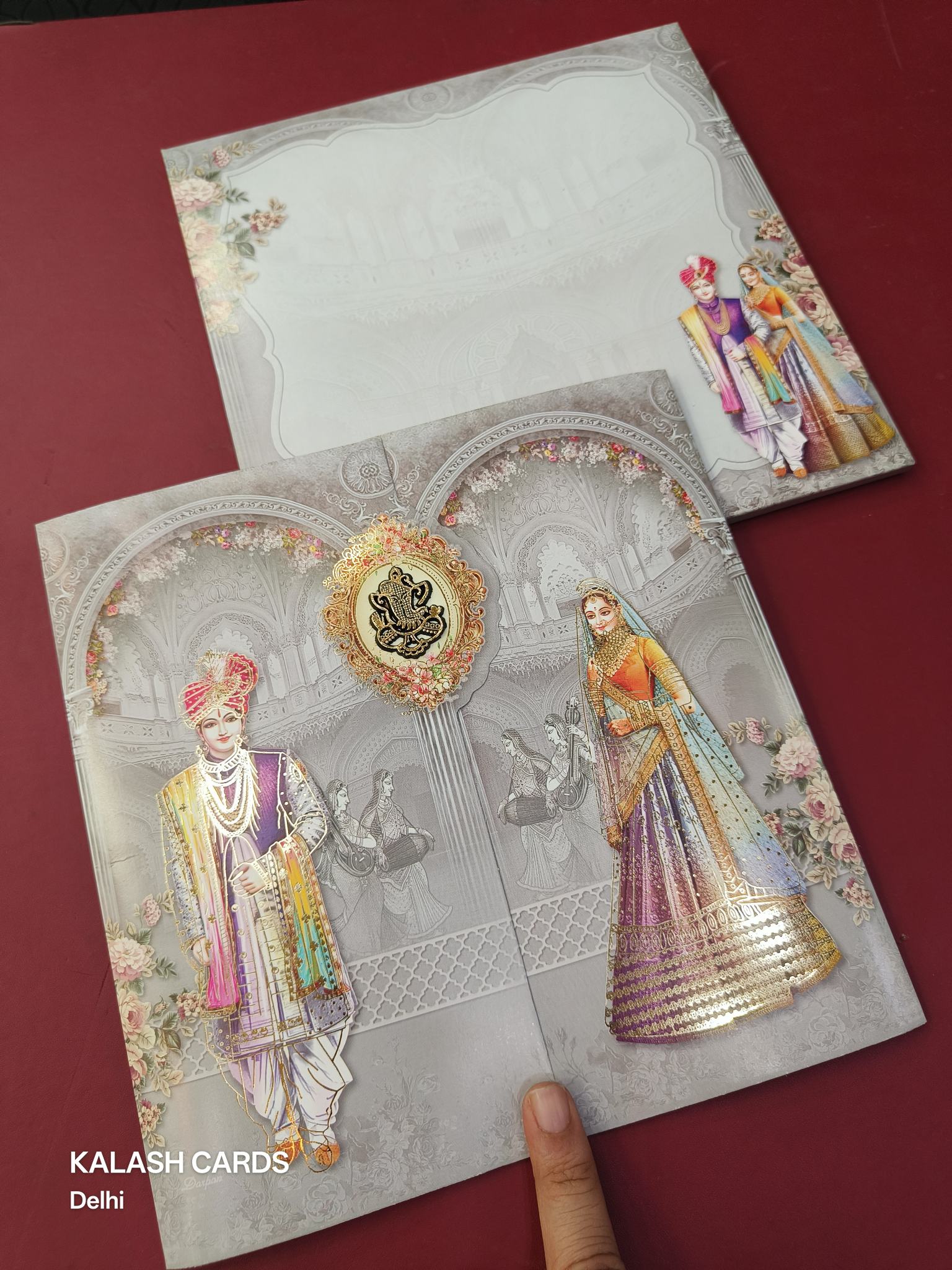 KLB597 Dulha Dulhan Design Wedding Card (2 Page)-Kalash Cards