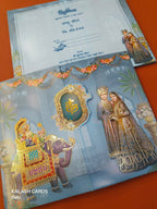 KLB602 Raja Rani Barat Theme Wedding Card (2 Page)-Kalash Cards
