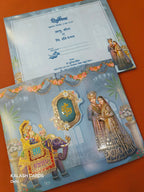 KLB602 Raja Rani Barat Theme Wedding Card (2 Page)-Kalash Cards