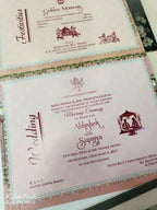 KLB610 Raja Rani Barat Design Grey Color Carry Bag Style Semi Box Wedding Card (2 Page)