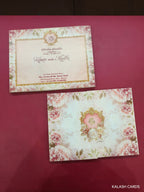 KLB612 Floral Design Semi Box Paper Wedding Card - Kalash Cards