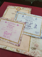 KLB612 Floral Design Semi Box Paper Wedding Card - Kalash Cards